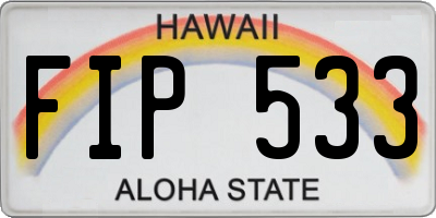 HI license plate FIP533