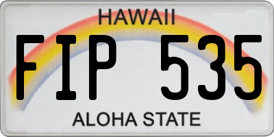 HI license plate FIP535