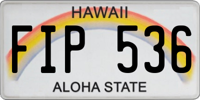 HI license plate FIP536