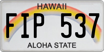 HI license plate FIP537