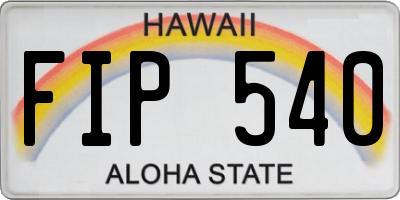 HI license plate FIP540