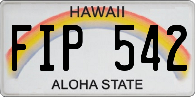 HI license plate FIP542