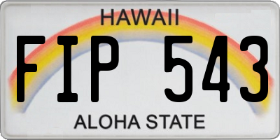 HI license plate FIP543
