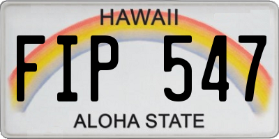 HI license plate FIP547