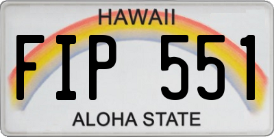 HI license plate FIP551