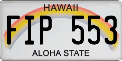 HI license plate FIP553