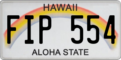 HI license plate FIP554