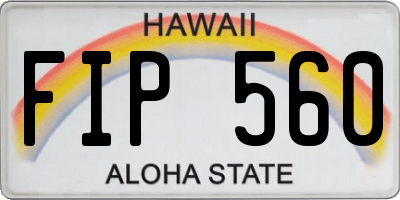 HI license plate FIP560