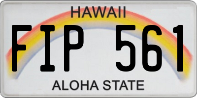 HI license plate FIP561
