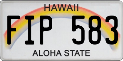 HI license plate FIP583