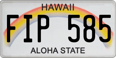 HI license plate FIP585