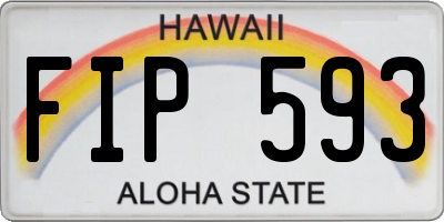 HI license plate FIP593