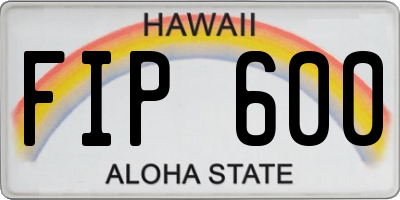 HI license plate FIP600