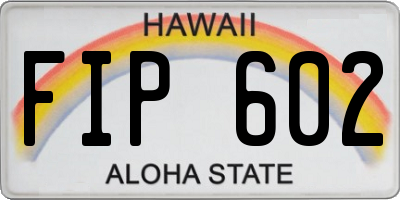 HI license plate FIP602