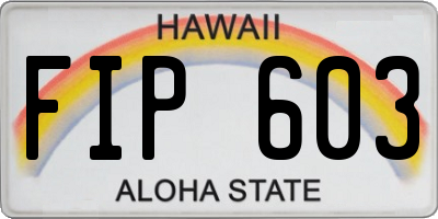 HI license plate FIP603