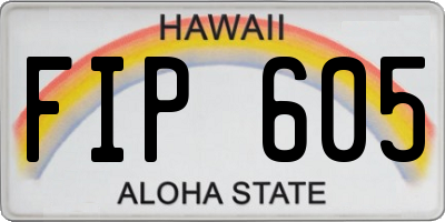 HI license plate FIP605