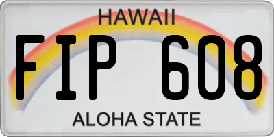 HI license plate FIP608