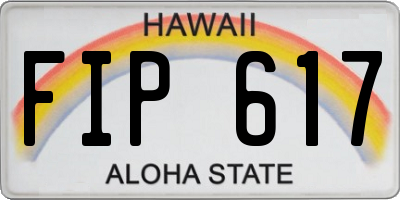 HI license plate FIP617