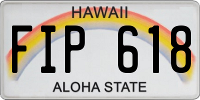 HI license plate FIP618