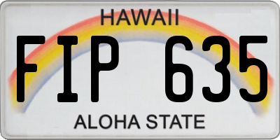 HI license plate FIP635