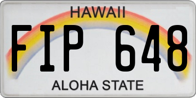 HI license plate FIP648