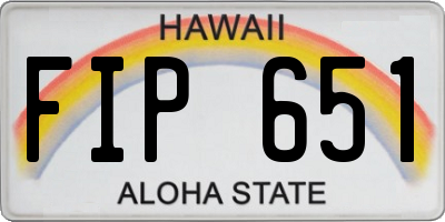 HI license plate FIP651
