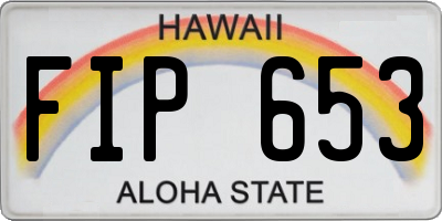 HI license plate FIP653