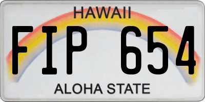 HI license plate FIP654