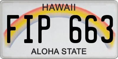 HI license plate FIP663