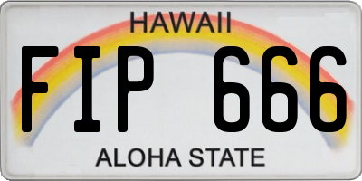 HI license plate FIP666