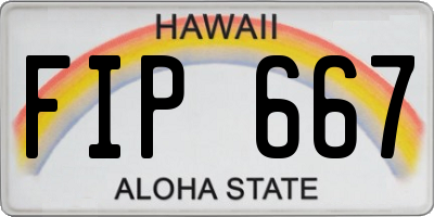 HI license plate FIP667