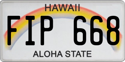 HI license plate FIP668