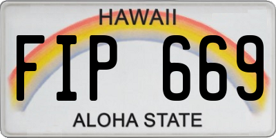 HI license plate FIP669
