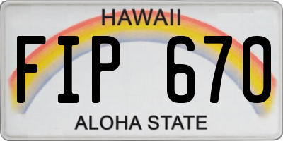HI license plate FIP670