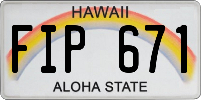 HI license plate FIP671
