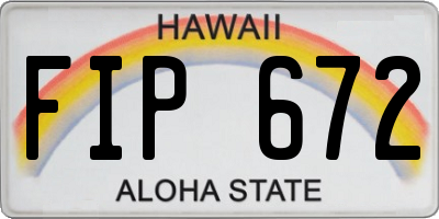 HI license plate FIP672