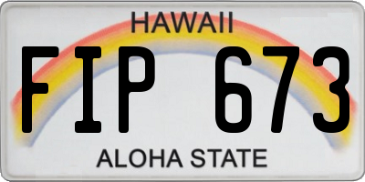 HI license plate FIP673