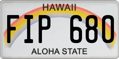 HI license plate FIP680