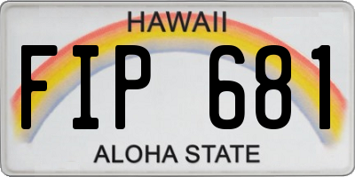 HI license plate FIP681