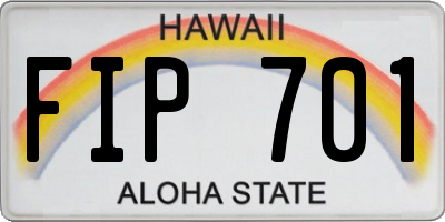HI license plate FIP701
