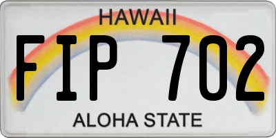 HI license plate FIP702