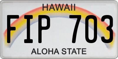 HI license plate FIP703