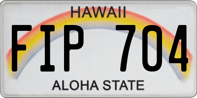 HI license plate FIP704