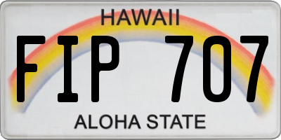 HI license plate FIP707