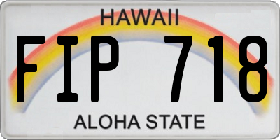 HI license plate FIP718