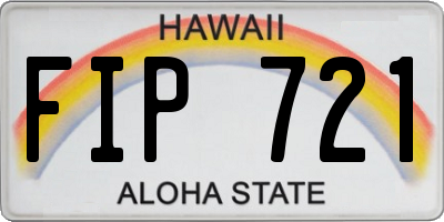 HI license plate FIP721