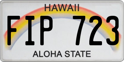 HI license plate FIP723
