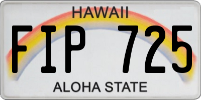HI license plate FIP725