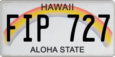 HI license plate FIP727