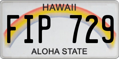 HI license plate FIP729